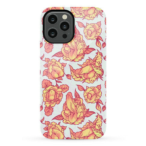 Floral Penis Pattern Orange Phone Case